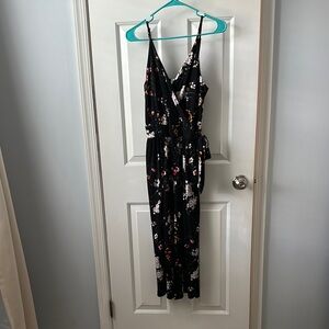 Kaileigh Black Floral Jumpsuit